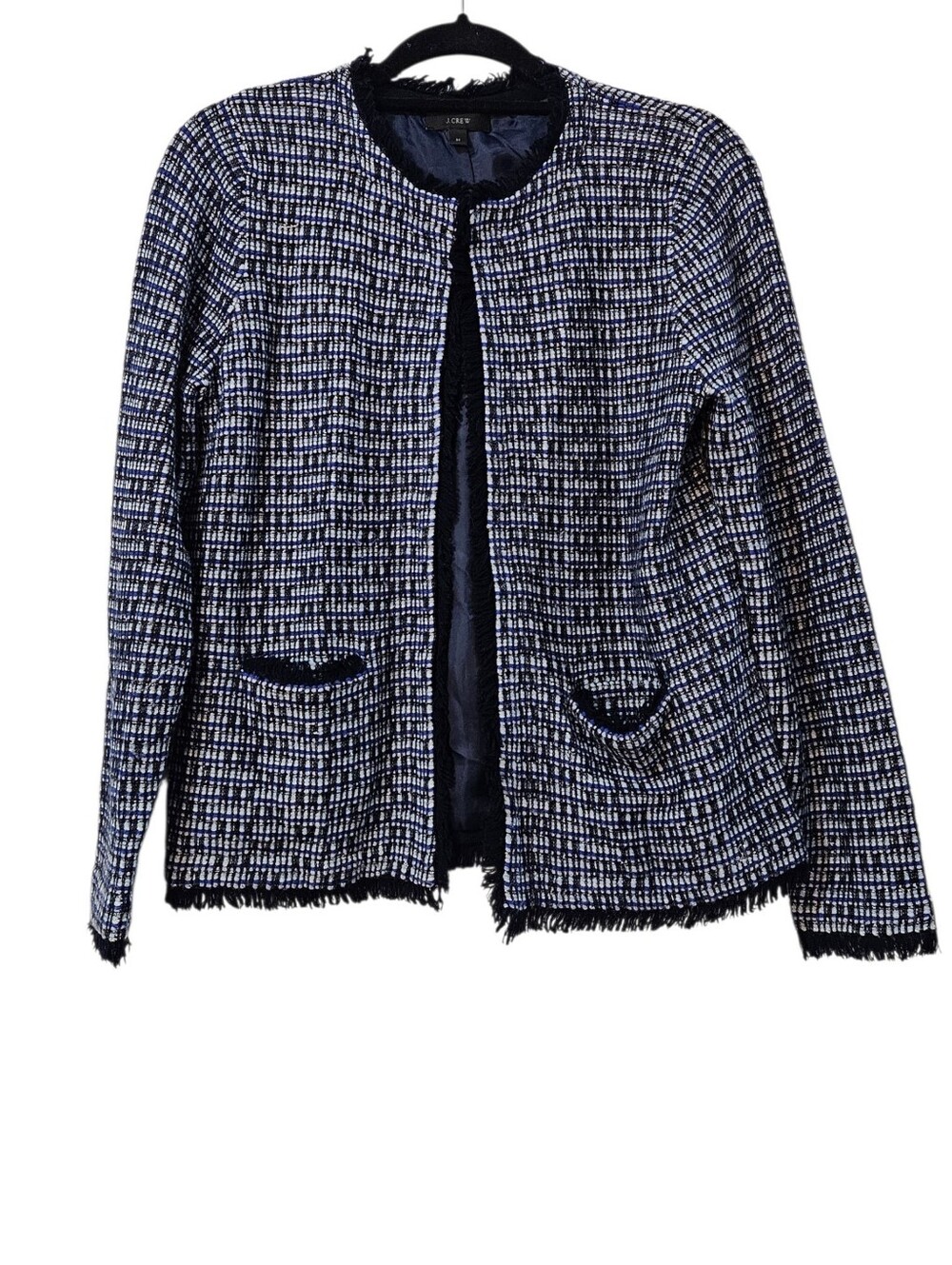 J.Crew Collarless Tweed Blazer Size M